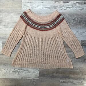 Urban Outfitters Cooperative Mohair Blend Open Knit Sweater Peach L